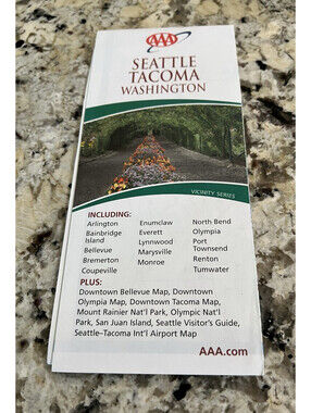 2007-2009 AAA Seattle Tacoma Washington Vicinity Series Travel paper Road Map